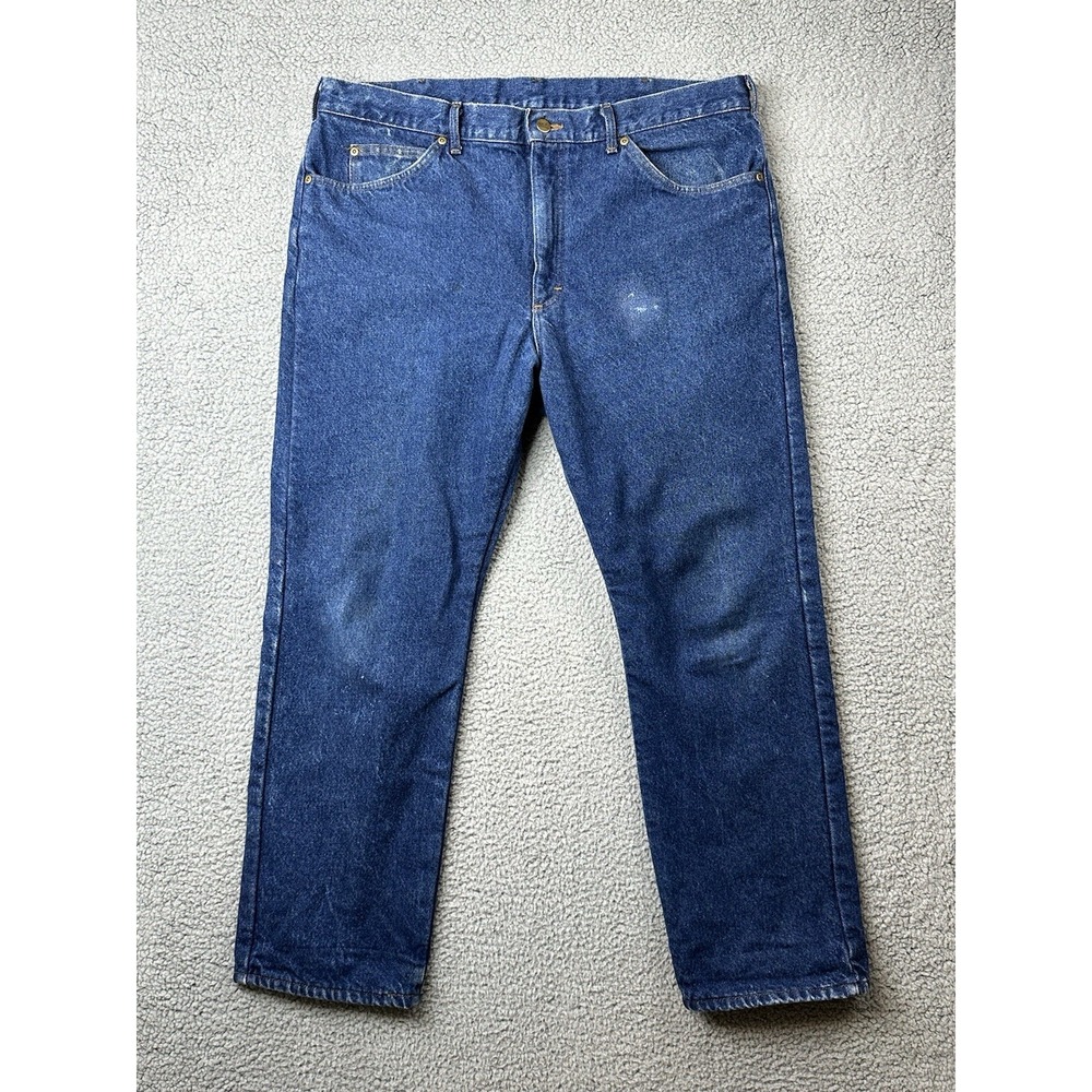 VTG LL Bean Flannel Lined Jeans Men 40x30 Blue Denim  Relaxed Fit 90s Grunge USA
